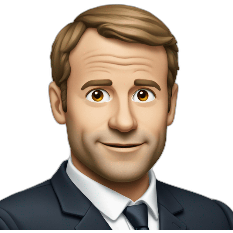 Macron avec une bière emoji