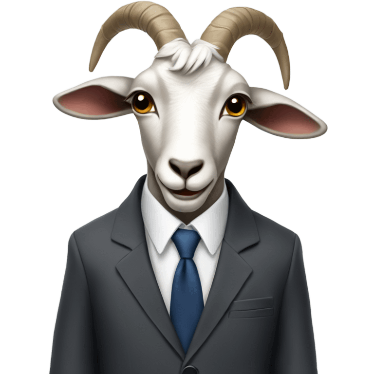 goat wearing suit and tie  emoji