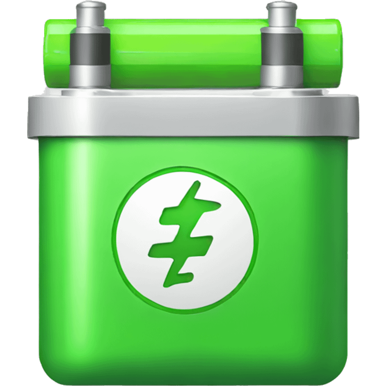 green battery with electric sign emoji