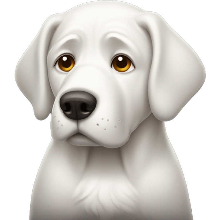 Sad big white dog emoji