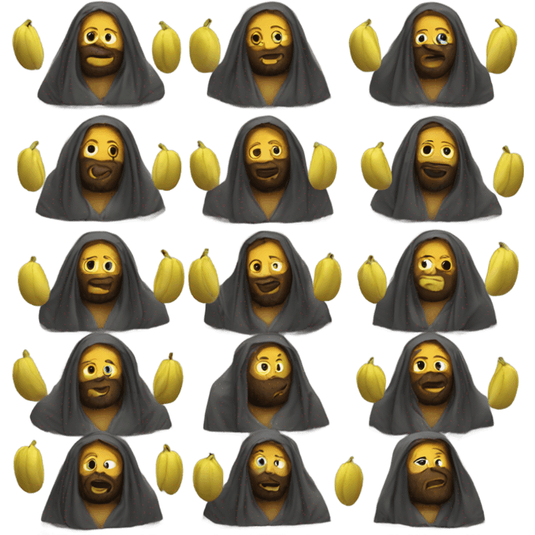 Jesus noir qui mange des bananes emoji