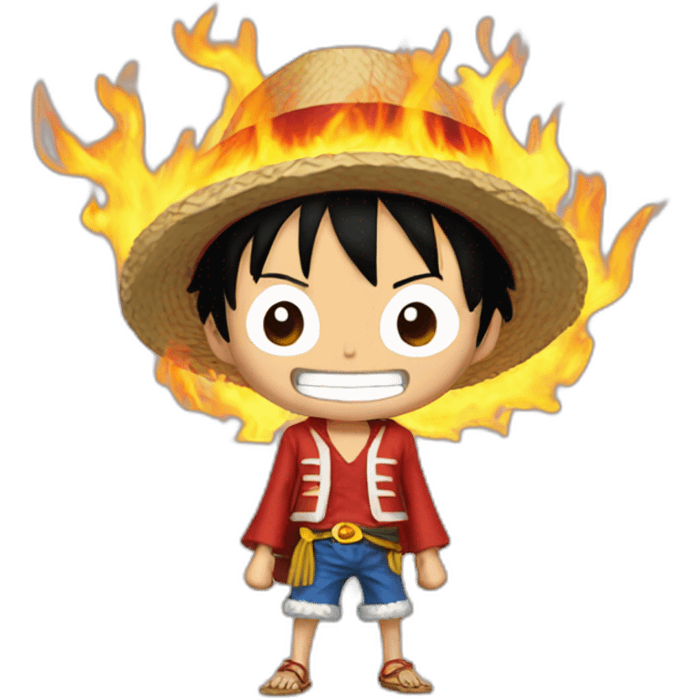 luffy with fire power emoji