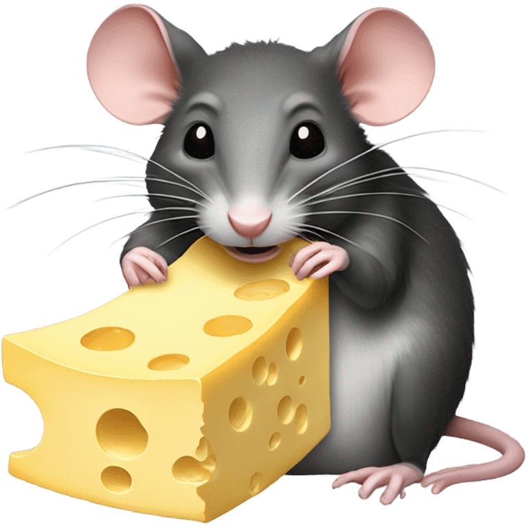 Rat eating cheese emoji