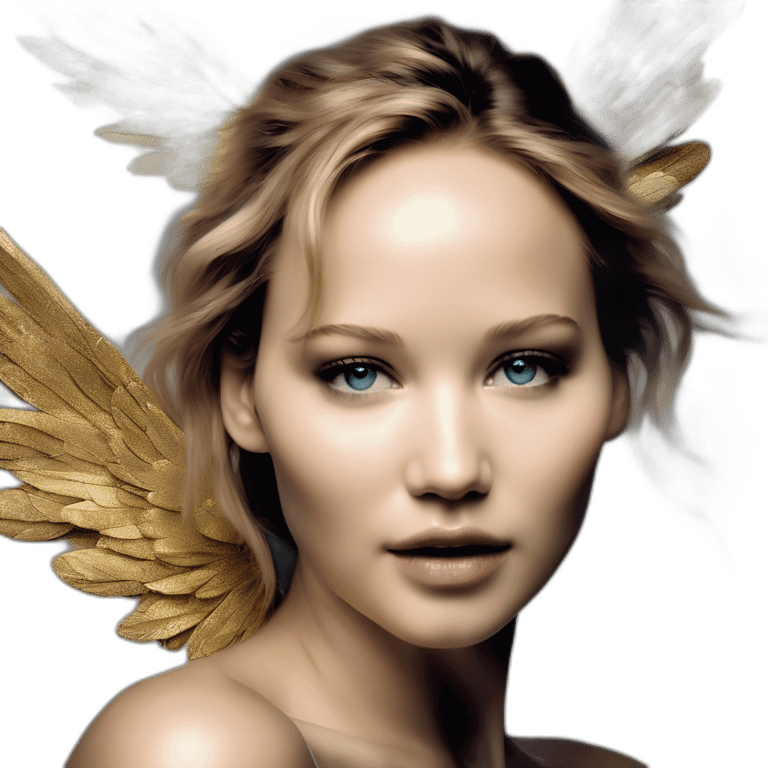 jennifer-lawrence,-david-bellemere,-bare-belly,-wings,-choker,-bathed-in-shadows,-fov-90-degrees,-short-lighting,-l-usm,-cold-colors,-gilded-technique,-ex emoji