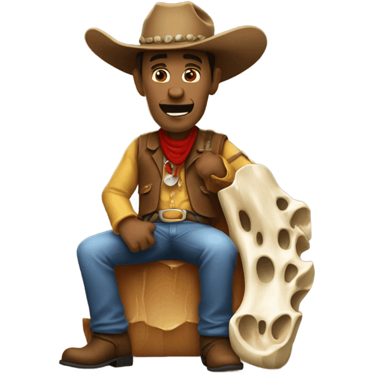 Cowboy eating a bone emoji