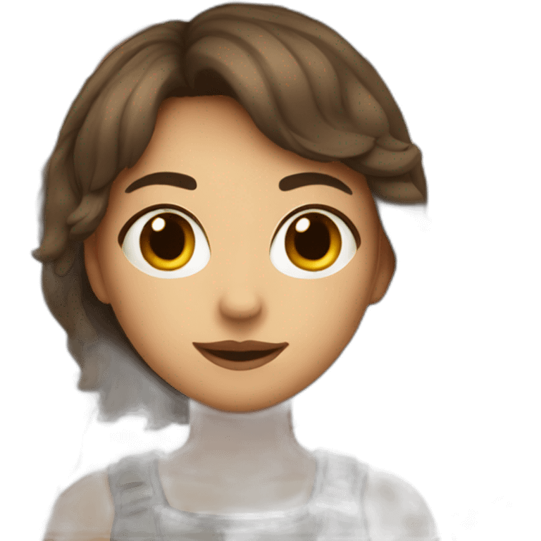 Brown short hair girl with animal superpowers emoji