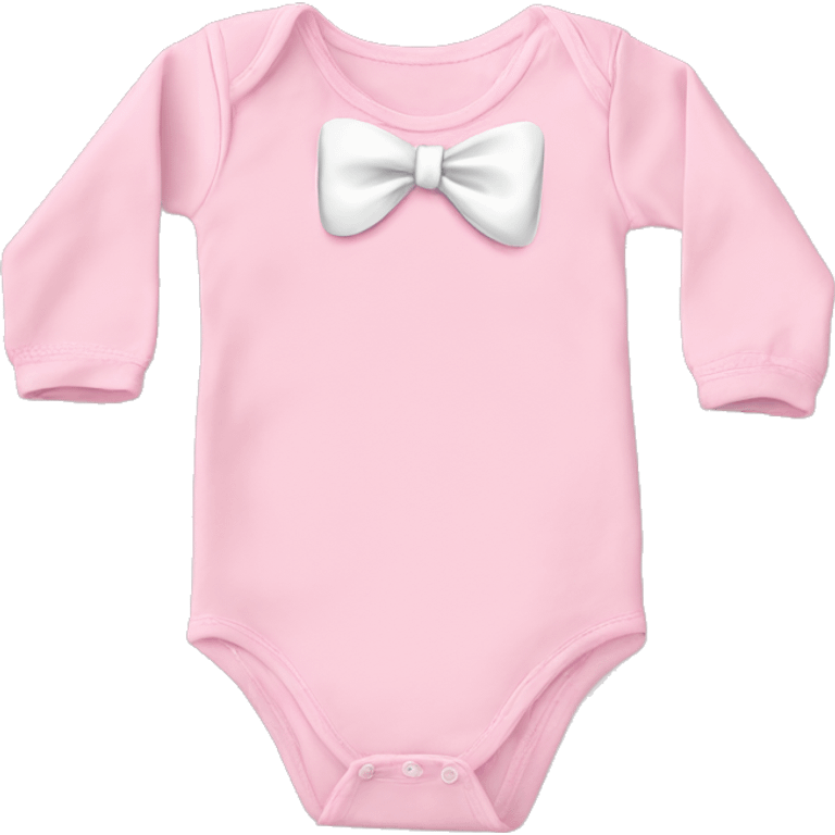 Pink baby bodysuit long sleeve and white bow emoji