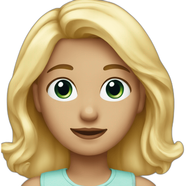 Cute young woman with blond hair  emoji