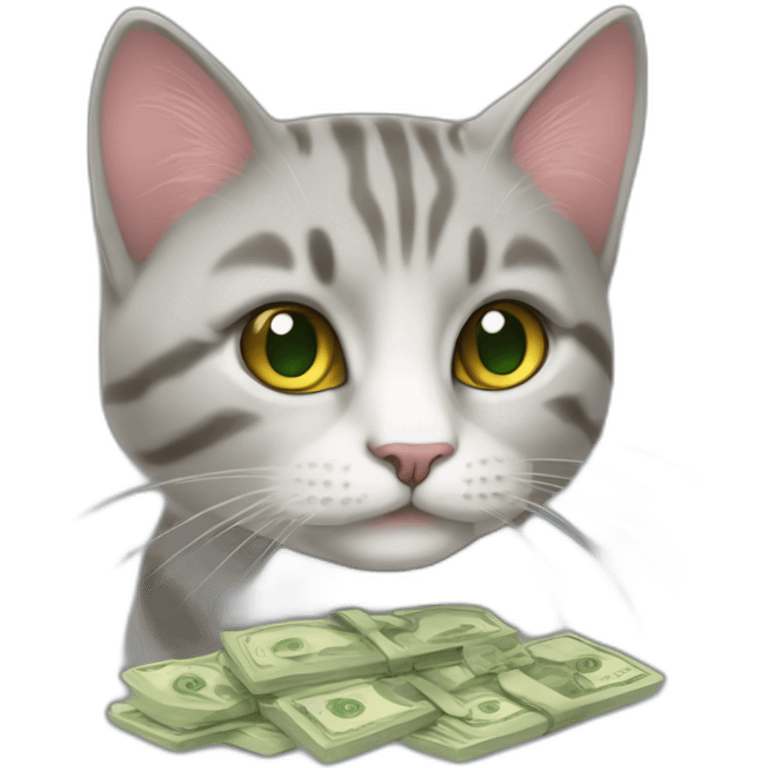 avare noruegan cat with money emoji