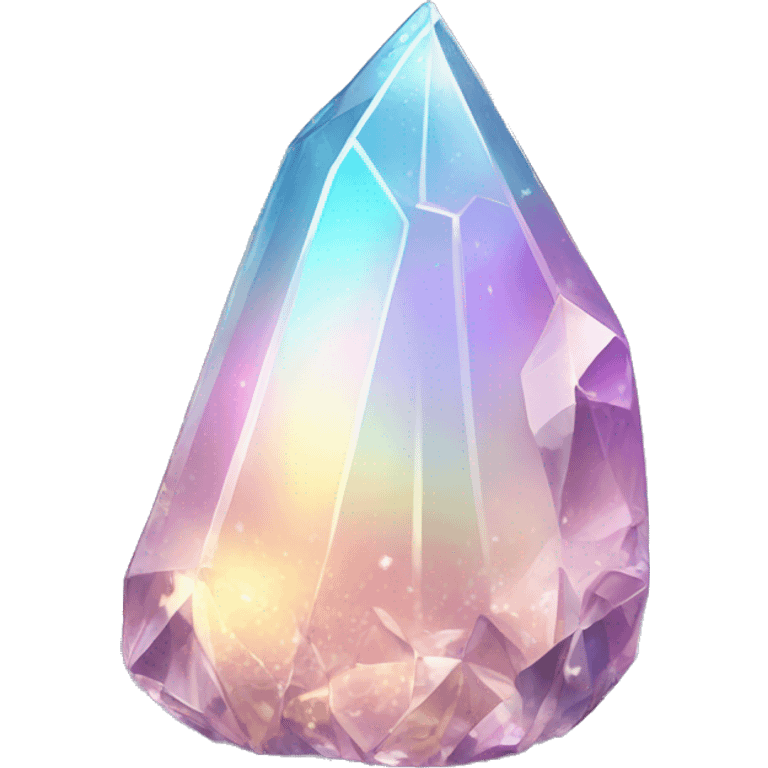 Sparkly glossy Pastel iridescent glass crystal fragment emoji