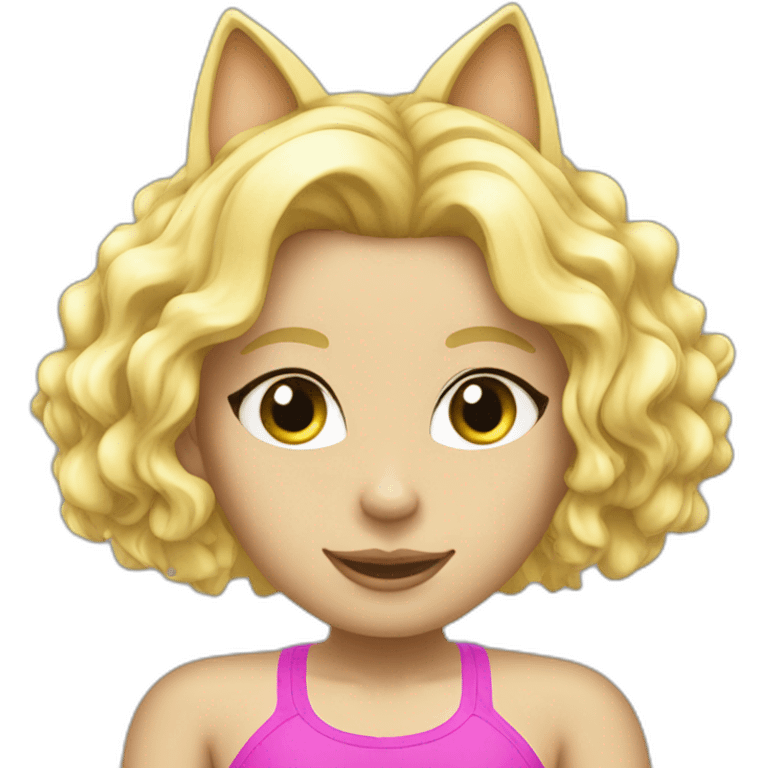 hot catgirl blonde swim suit emoji