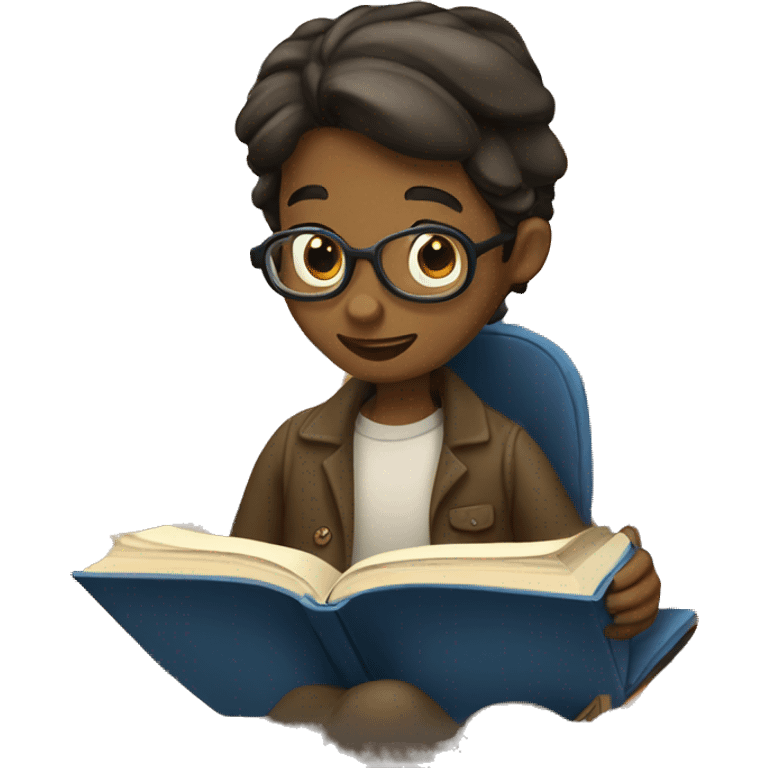 Bookworm reading a book emoji