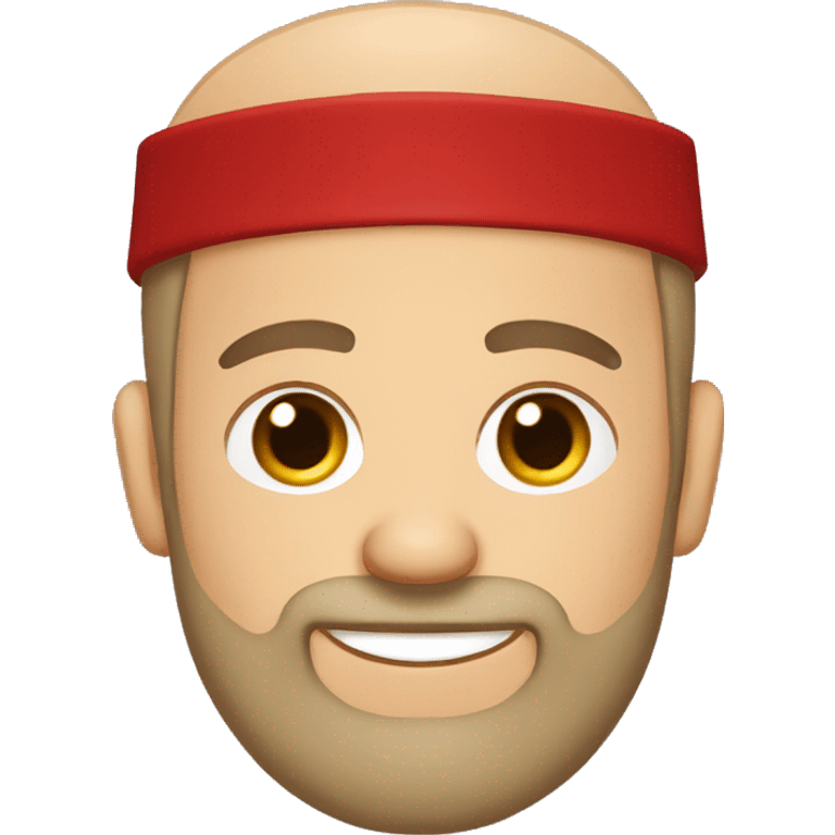  Bald Caucasian man with light brown beard in a Moroccan fez emoji