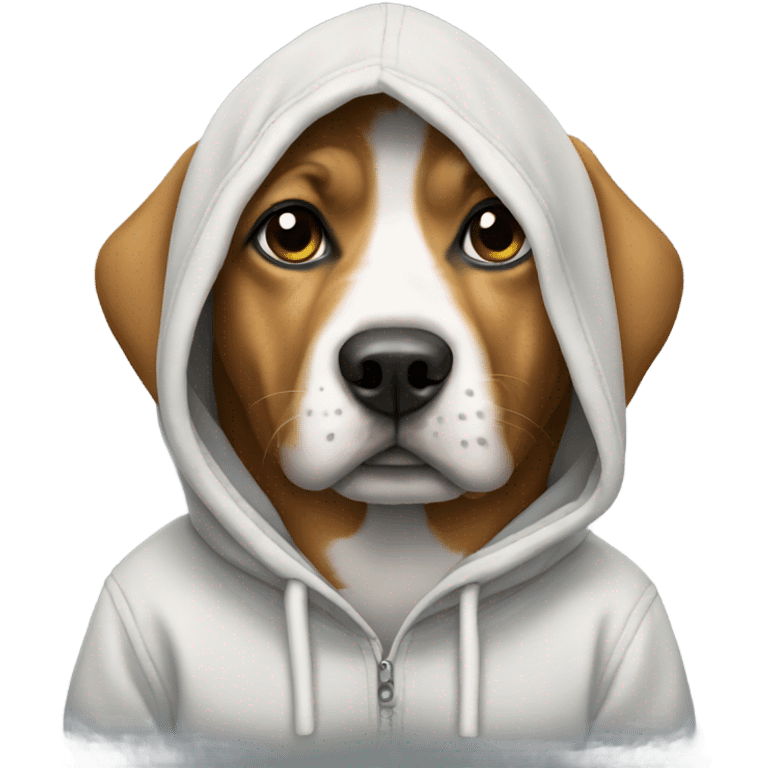 Dog wearing a hoodie emoji