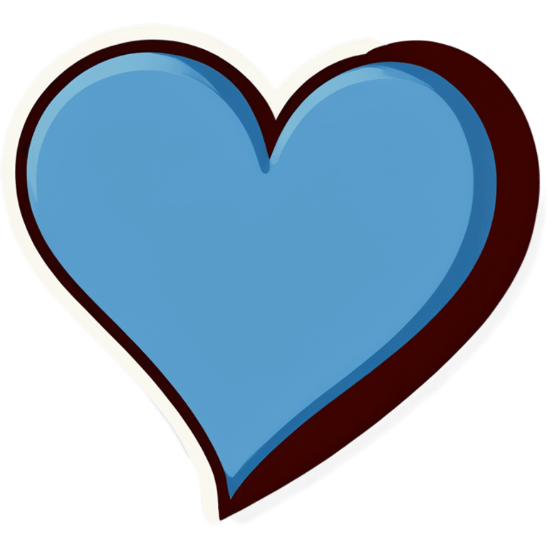 Pop art blue heart  emoji