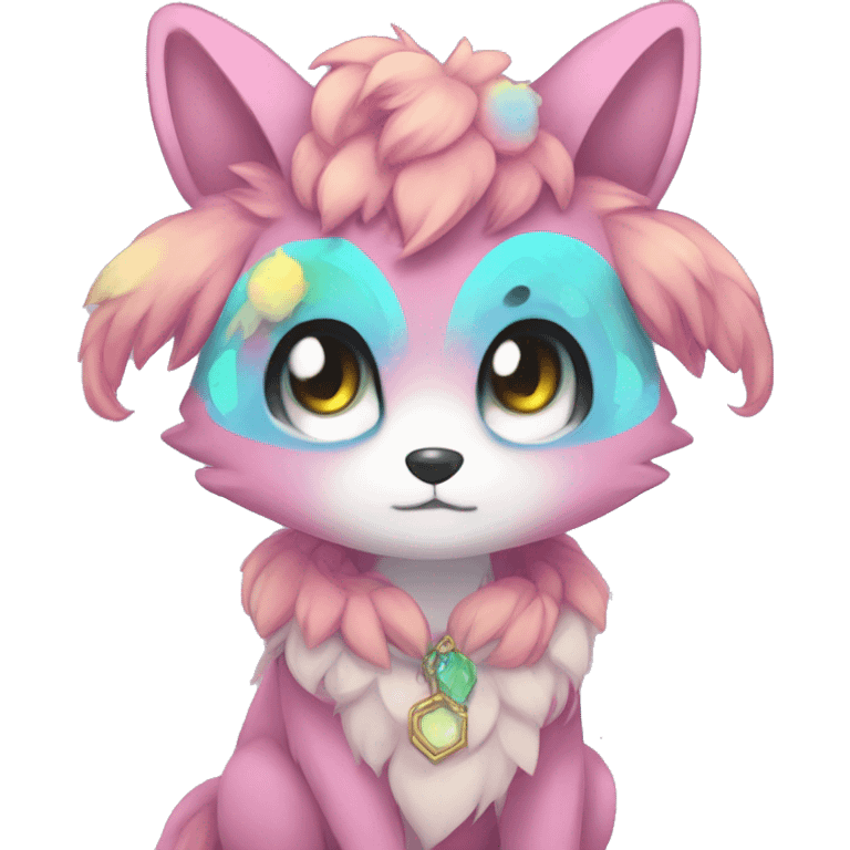 Kawaii bright fantasy ethereal anthro fursona Fakemon emoji