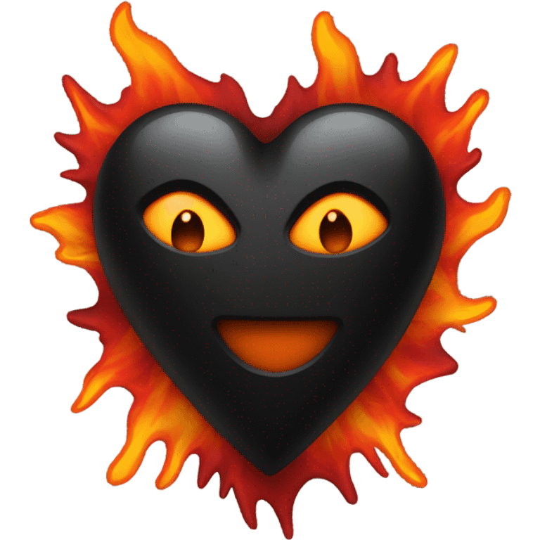 black heart with flames emoji