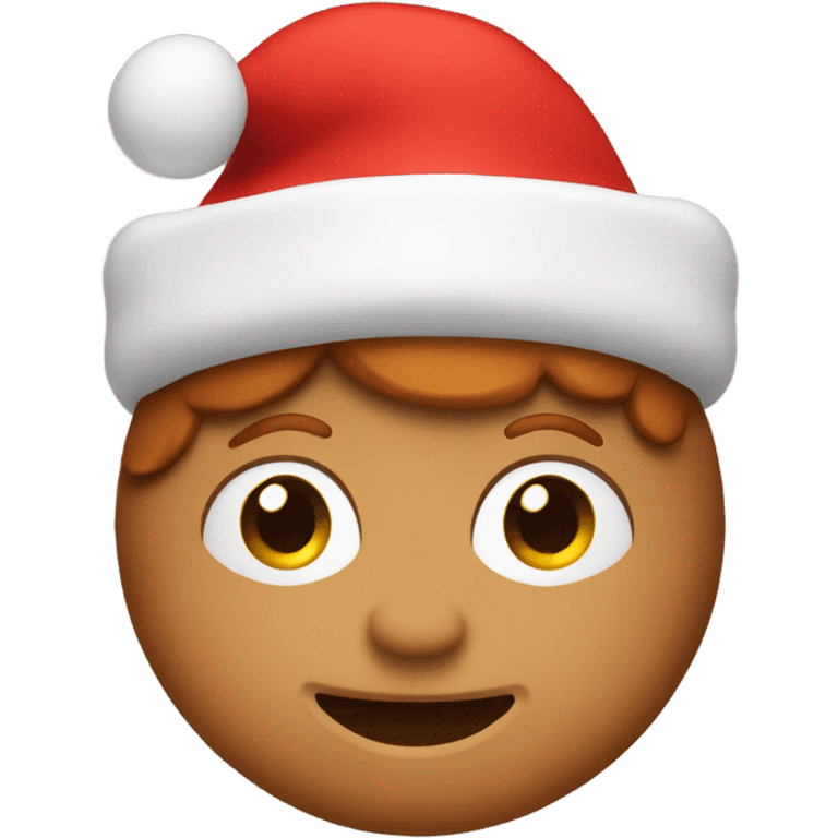 Ginger bread with a red  christmas hat emoji