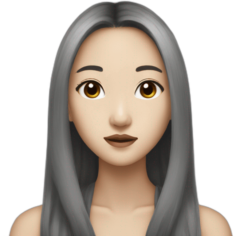 aesthetic asian woman long hair emoji