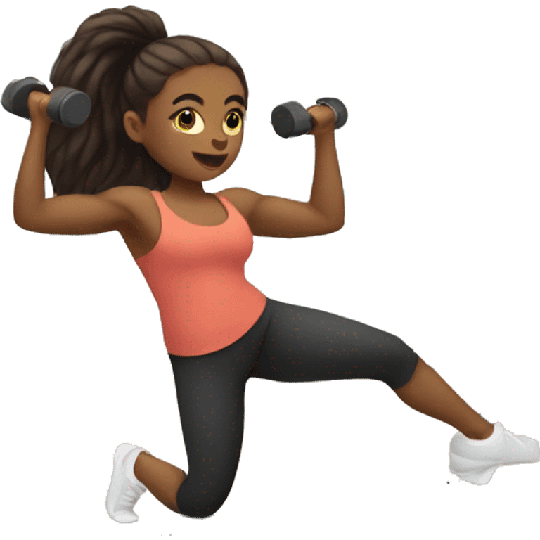 Girl working out in gym emoji