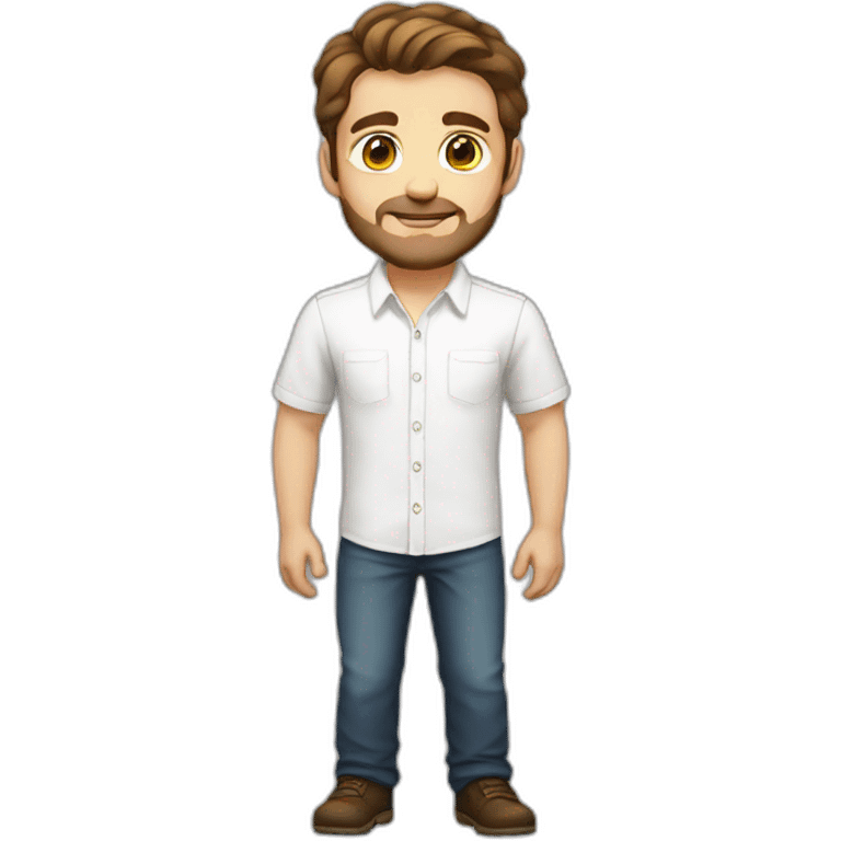 developer glass brown hair european white shirt emoji