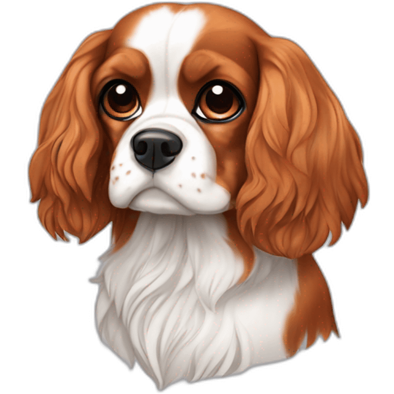 Cavalier King Charles chien tricolore  emoji