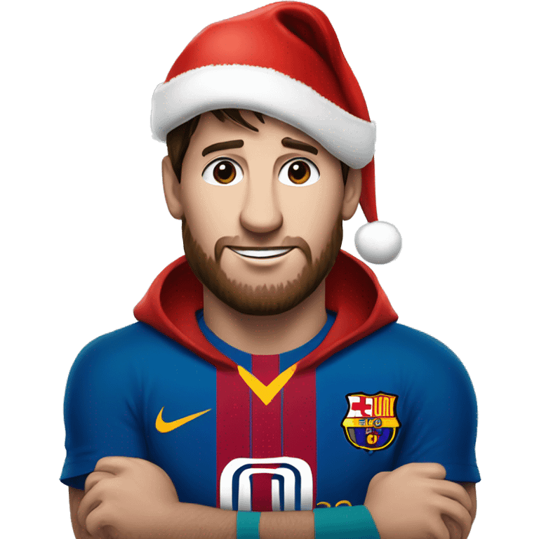 messi wearing a santa hat emoji