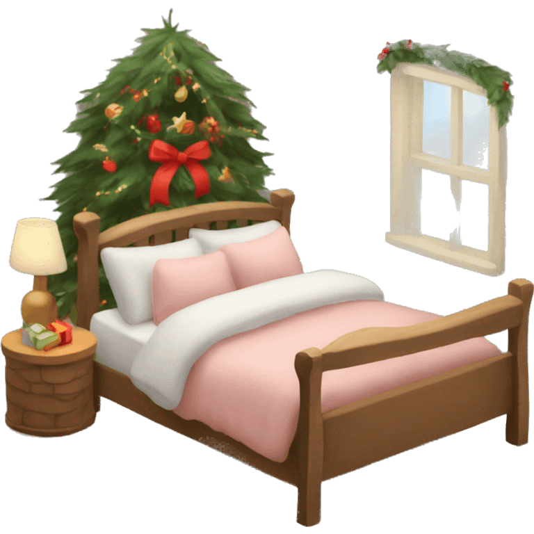 cozy christmas bed emoji