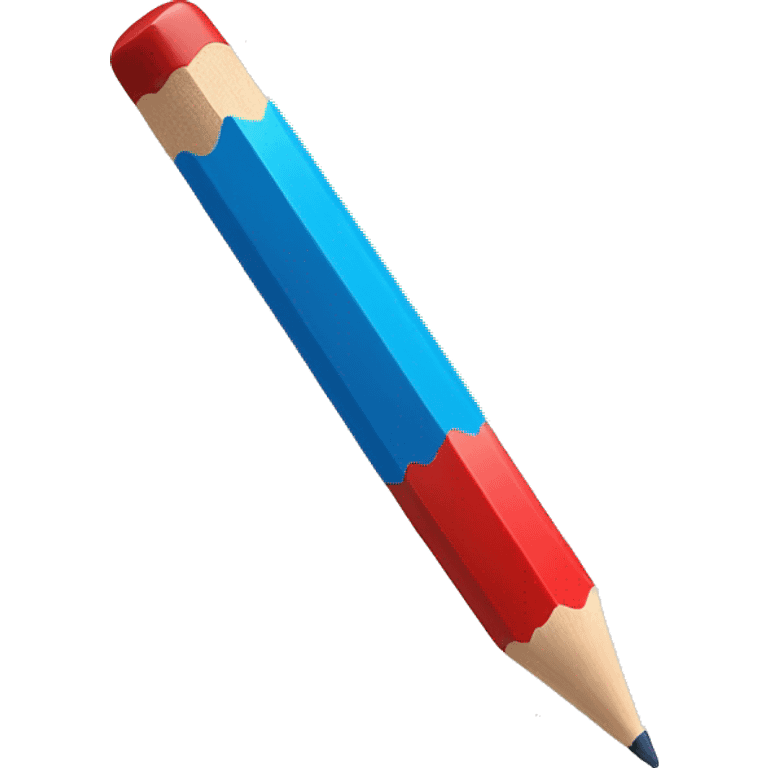 a pencil with two tips, one blue and the other red tip emoji