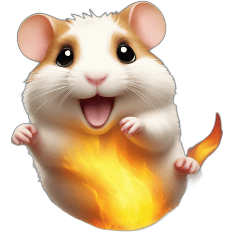 hamster enjoying dance on fire emoji