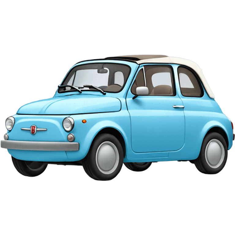 Fiat 500 cabriolet in baby blue color emoji