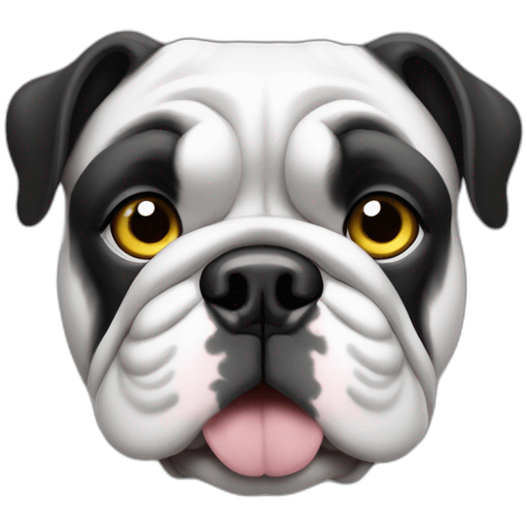 Bulldog francés macho blanco y negro emoji