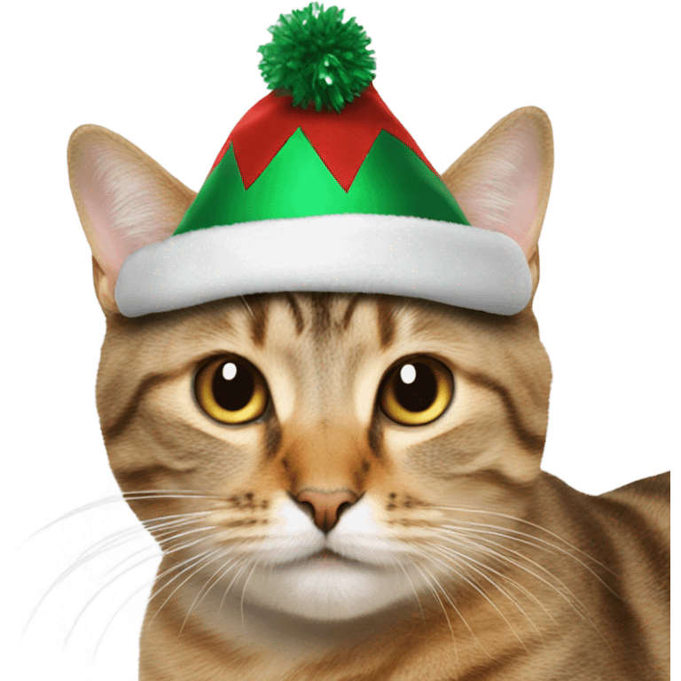 Cat usando gorro navideño emoji