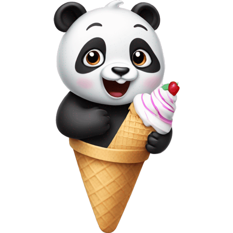 Panda eating ice cream emoji