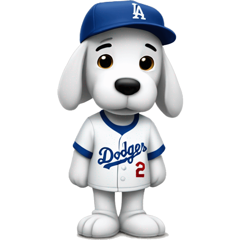 Snoopy in a Dodger uniform emoji