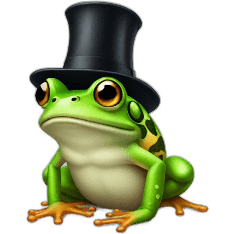 Frog in high hat emoji