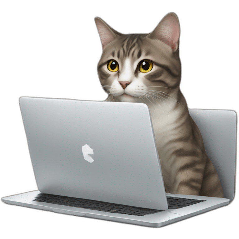 Cat behind laptop emoji