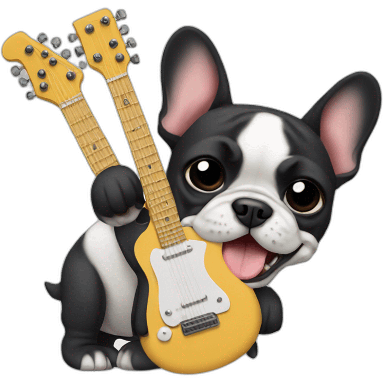 French bulldog guitar emoji