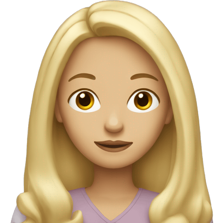 Blonde woman with long hair emoji