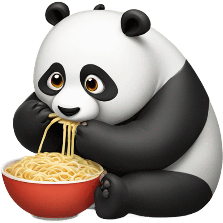 fat panda eating noodles emoji