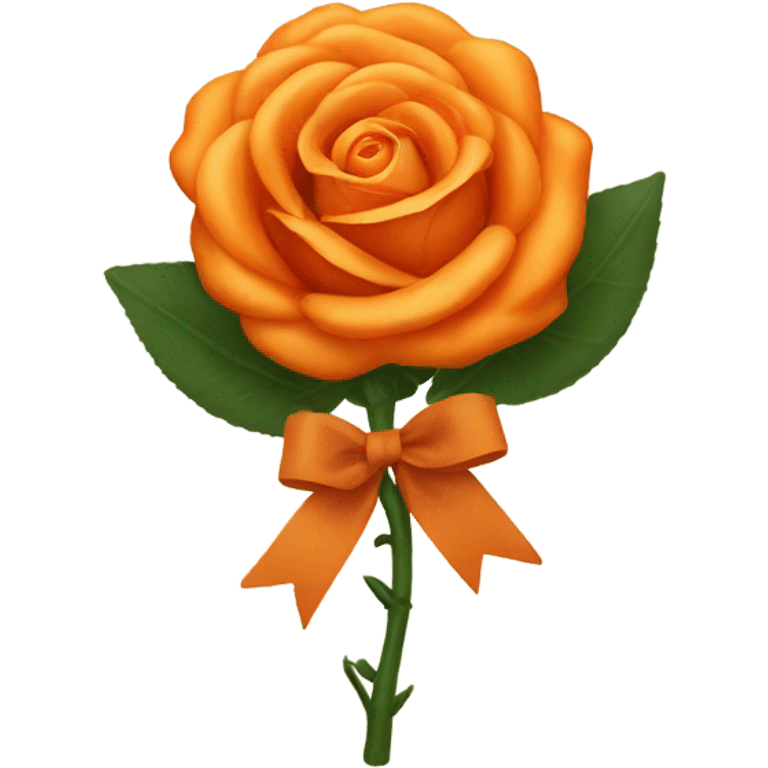 orange rose with dark orange bow emoji