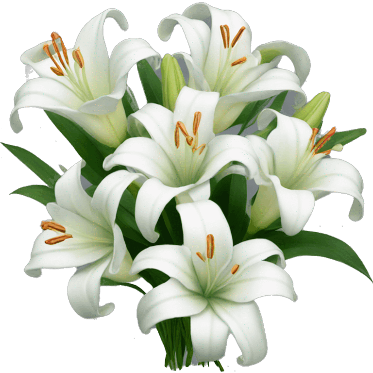 bouquet of white lilies  emoji