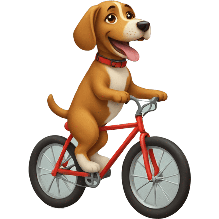 Dog riding a bike emoji