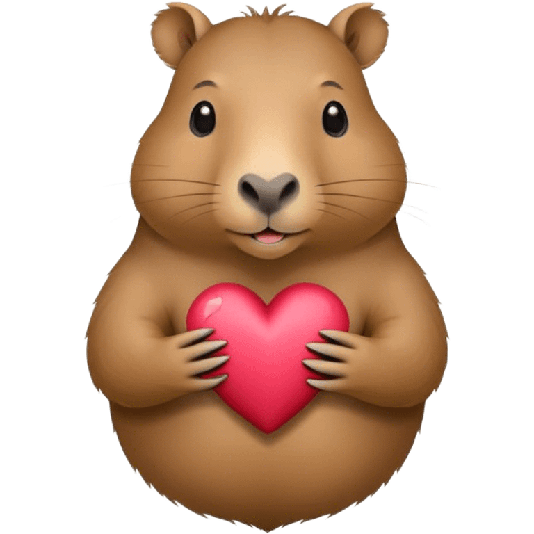 capibara with heart in her hands emoji