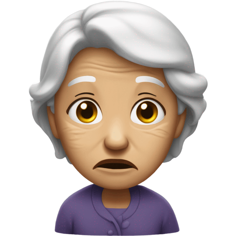 Crying old woman emoji