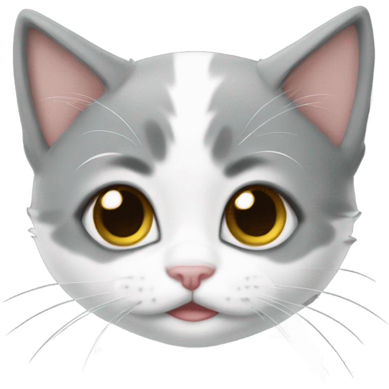 grey and white kitten emoji