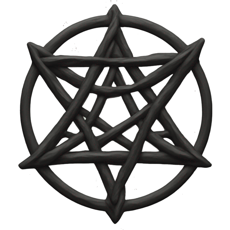 A black Unicursal hexagram emoji