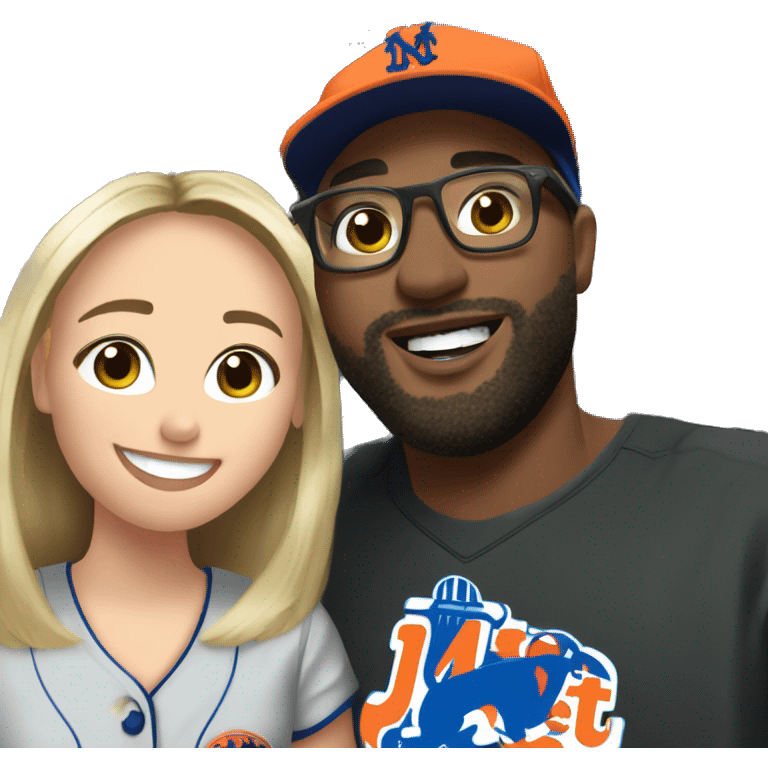 Josh and Samantha at the Mets game emoji