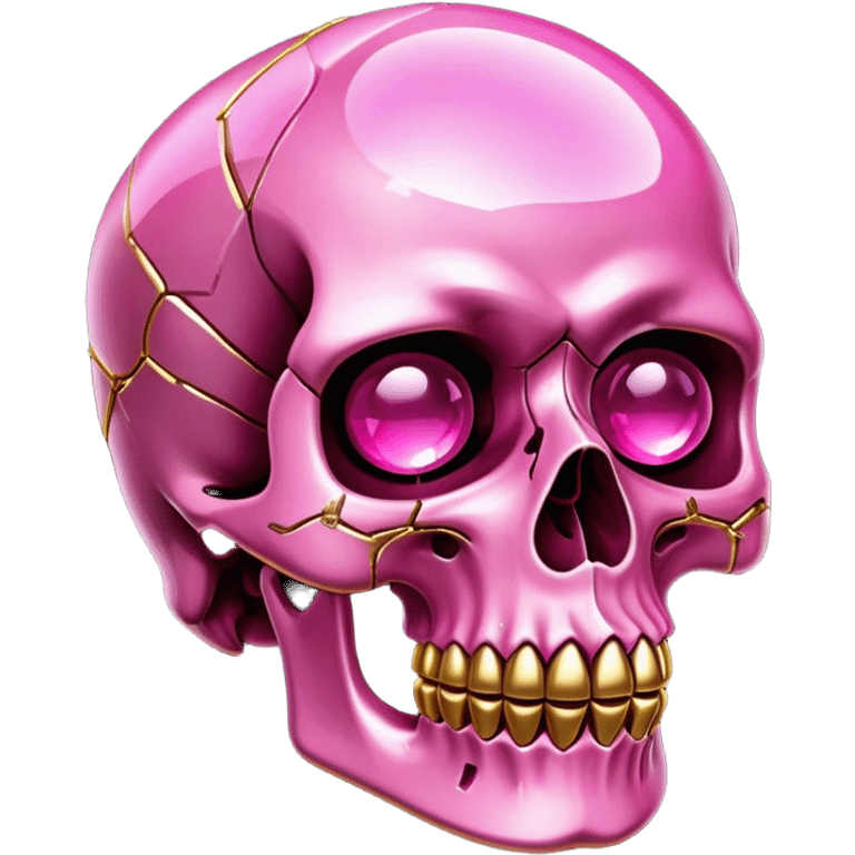 gemstone skull crystal gold pink emoji