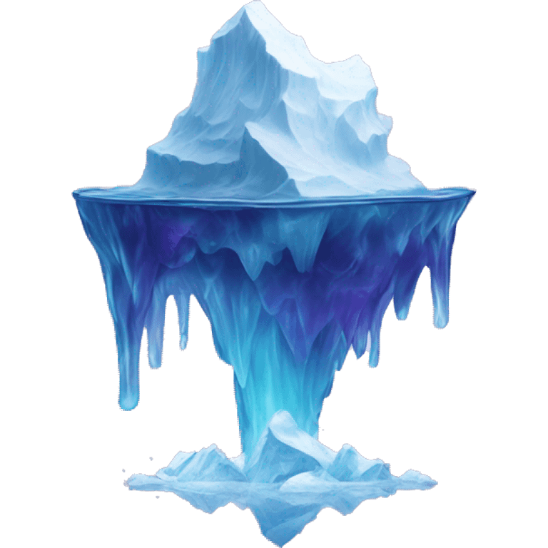 Iceberg surrounded by mystical purple watery emoji